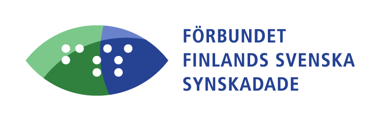 Synskadades logo har vita prickar som i punktskrift beyder FSS