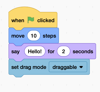 scratch-programmering med drag-and-drop bitar