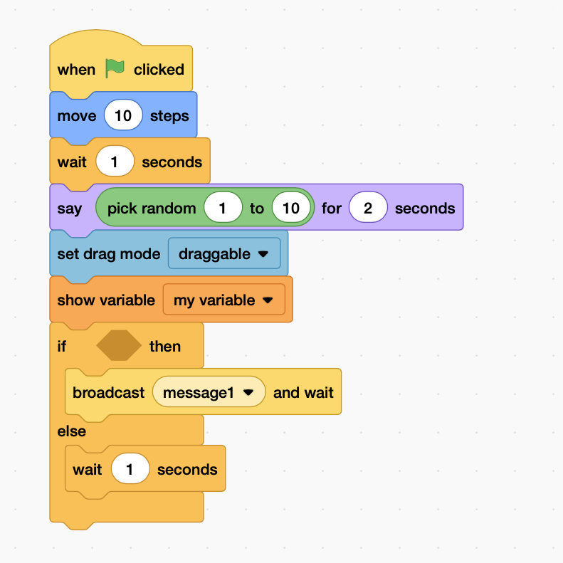 scratch-programmering med drag-and-drop bitar